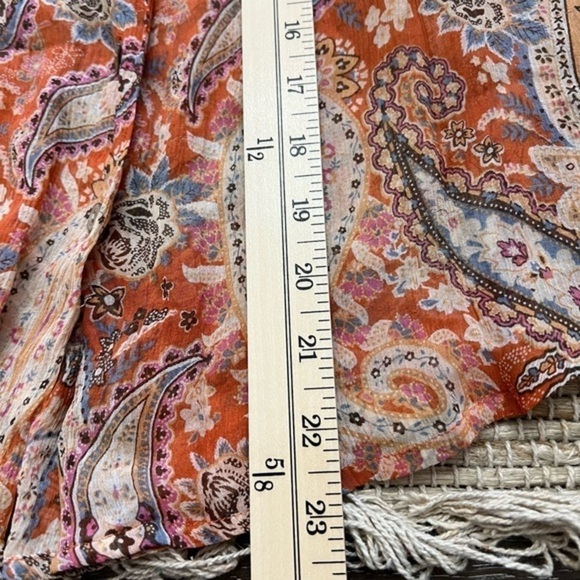 Sundance Silk Semi See Trough Silk Paisley Button Up Blouse - Picture 6 of 11